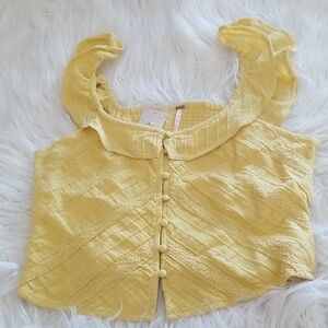 Free People Riviera Button-Up Corset Top